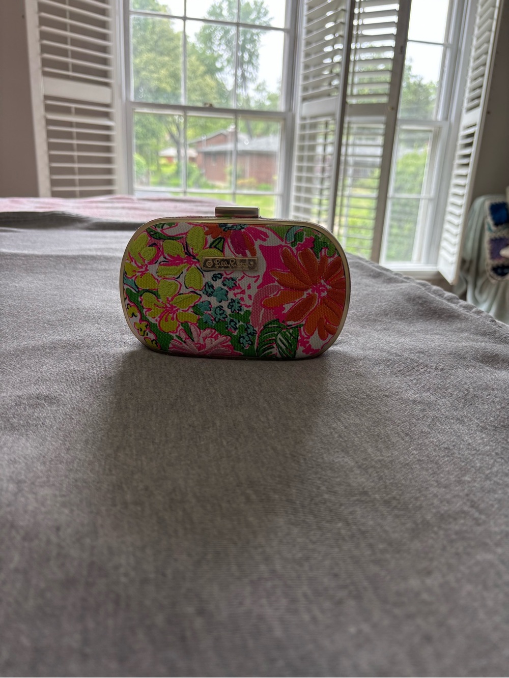 Lilly Pulitzer for Target Floral Hard Clutch in Pink Green Orange